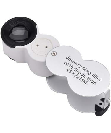 Magnifying Glasses Educational Hobby Magnifiers Foldable Jewelry Identification Magnifier 45X Zoom with Purple Light for Portable Jewelry Antique Calligraphy Gem Identification Tool - Buy Online on GoSupps.com