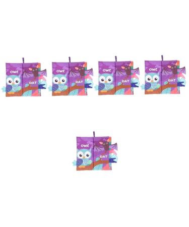 Abaodam 5st fabric book Newborn fabric book children play set fabric book for birthday presents fabric book of the early education toy polyester touch toddler cock cloth book book