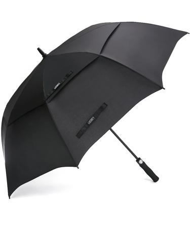 G4Free 54/62/68 Inch Automatic Open Golf Umbrella Extra Large Oversize Double Canopy Vented Windproof Waterproof Stick Umbrellas Black 62 inch