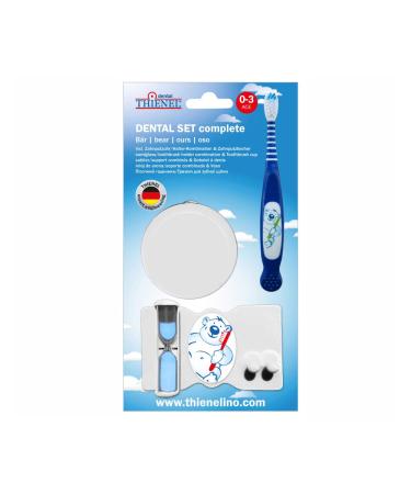 DENTAL SET complete bear baby Otto blue (1x toothbrush clock + holder 1 toothbrush 1 cup)