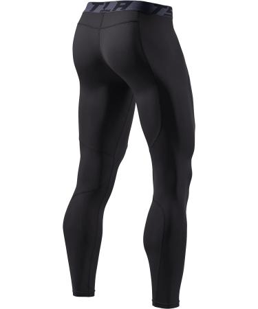 TSLA Men's Thermal Compression Pants 2 Pack - Athletic Running Tights for Winter - Medium Heatlock Base Layer in Jet Black - Buy Online on GoSupps.com
