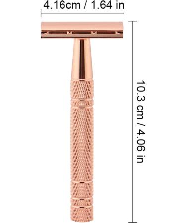 Harilla Double Edge Security Razor with Long Handle - Premium Zinc Alloy Rose Gold Finish Includes 5 Stainless Steel Blades for Home & Salon Use - Buy Online on GoSupps.com