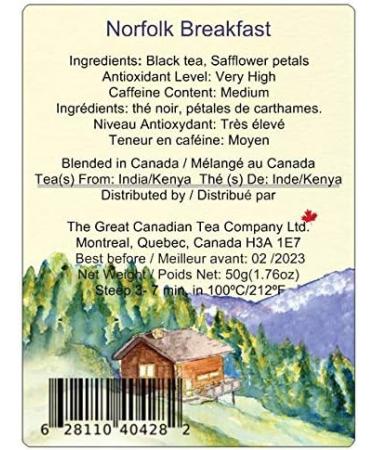 The Great Canadian Tea Company - Black Tea - Norfolk Breakfast - Loose Leaf Black Tea100 g - Taste above and beyond regular English Breakfast Tea - Buy Online on GoSupps.com