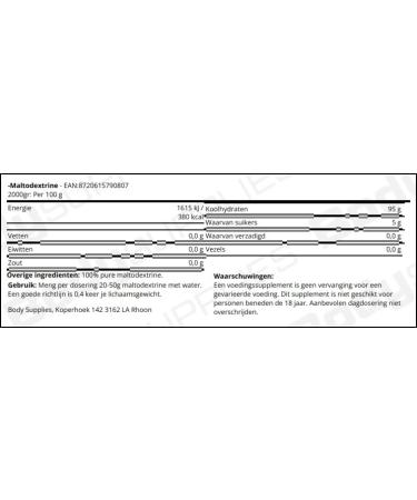 Body Supplies Maltodextrine 2000gr - Buy Online on GoSupps.com