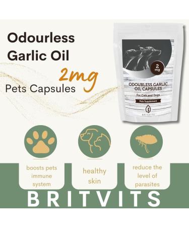 Odorless Garlic Oil 2 mg for Pets - Premium Supplement 30 - Buy Online on GoSupps.com