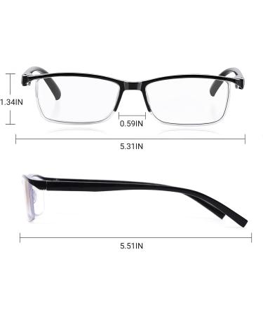 LUFF 4Pcs Anti-Blue Ray Reading Glasses - Ultralight Portable Readers 1.25X | Stylish Noir Design - Buy Online on GoSupps.com