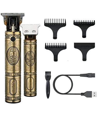 Hair Clippers for Men Professional Electric Haircut Kit Gold Zero Gapped Beard Trimmer Cordless Rechargeable T-Bladeds Outliner Grooming Baldheaded Clipper T-Blade Quiet Hair clipper
