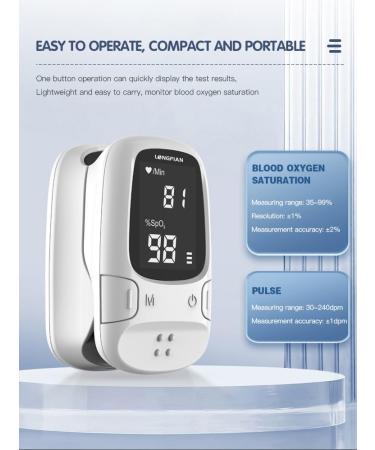 Buy Longfian Finger Pulse Oximeter - Accurate SpO2 & Pulse Monitor with Large LED Display | Ideal for Sports & Aviation - Fast International Shipping - Buy Online on GoSupps.com