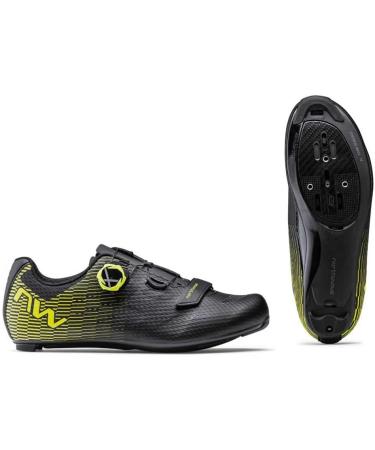 Northwave Storm Carbon 2 Road Bike Shoes - Black/Yellow 2024 | Size 47 EU | International Shipping Available - Buy Online on GoSupps.com