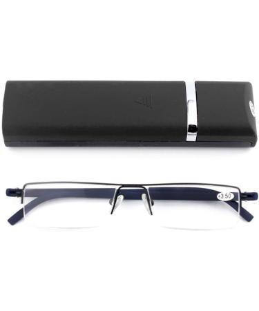 MMOWW 3-Pack Ultra-Bright TR90 Reading Glasses for Men & Women | Half-Frame Metal Glasses with Case (Black 2.5X) - International Shipping Available - Buy Online on GoSupps.com