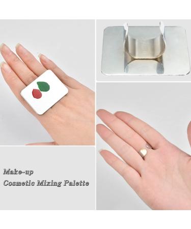 Professional 1PC Nail Art Palette Ring - Stainless Steel Color Mixing Palette for DIY Nail Designs | Handsfree Rectangle Makeup Tool - Buy Online on GoSupps.com