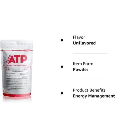 Pure ATP Adenosine Triphosphate Powder - 20g | Boost Intracellular Energy for Brain & Muscle Endurance - Buy Online on GoSupps.com