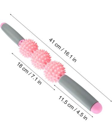 Portable Massage Tab with 5 Cellulite Balls - Yoga Stick & Muscle Roller for Deep Tissue Relief | Pink - Buy Online on GoSupps.com