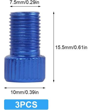 Flintronic Brass Bicycle Valve Adapter - 3 Piece Set with Sealing Ring Auto-Style Blue - International Shipping Available - Buy Online on GoSupps.com