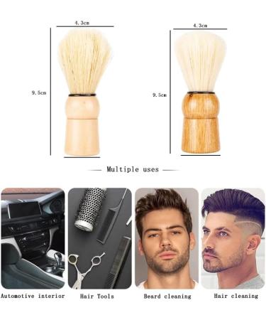 KINDOYO Neck Duster Brush - Professional Barber Hairdressers Brush Soft Hair Sweep Cleaning Brush with Wooden Handle for Barber Shop Household Style 2 - Buy Online on GoSupps.com