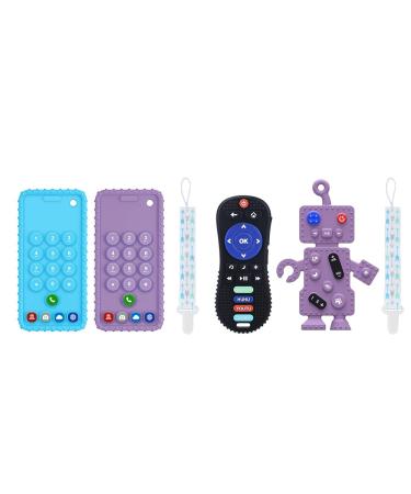 Myvikcar Cell Phone Teether for Baby + Remote and Robot Teecher