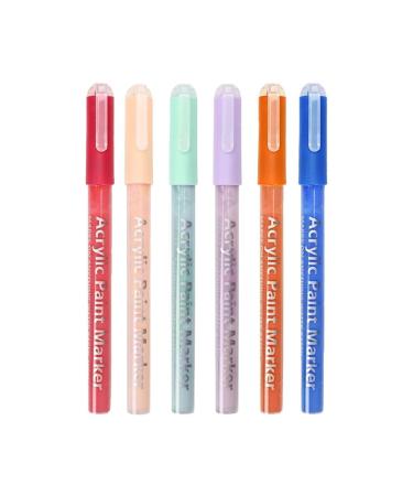 BBASILIYSD 6 Pcs 3D Nail Pens Set Glitter Nail Graffiti Drawing Pen Nail Polish Liner Pens For Party Drawing Brush 6 Sets Pvc Box02# 6pcs