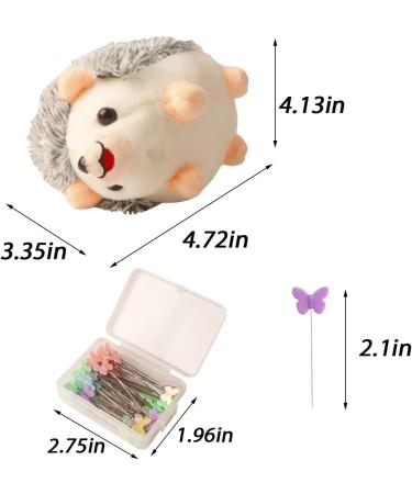 CICILIAYA Hedgehog Shape Pin Cushion Sewing Kit with 100pcs Butterfly Pins - Gray - Buy Online on GoSupps.com