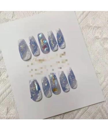 Improvement of Temperament Manicure Patch Manicure Piece Mermaid Ji Ocean Series Wearing a Nail Fake Nails Original Real Shot ice Through The Aurora New Summer (10-Piece Pack) (Size : XS) X-Small - Buy Online on GoSupps.com