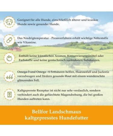 Bellfor Wiesen-Schmaus Cold-Pressed Dry Food for Dogs Grain-Free with Fresh Chicken 71% Rich in Omega-3 Vitamins and Prebiotics 10 kg - Buy Online on GoSupps.com