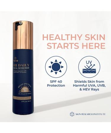 SRI Daily Facial Sunscreen SPF 40 - Anti-Aging Lipochroman & Peptides Weightless Transparent Zinc Oxide - Universal Tint 1.7 OZ - Shop Internationally - Buy Online on GoSupps.com
