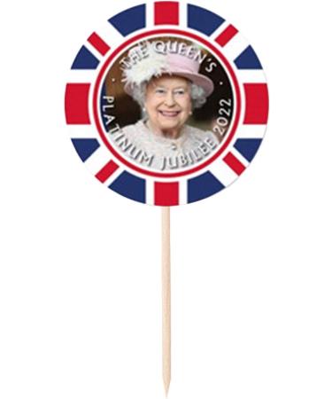 Zceplem British Flag Food Cupcake Picks Union Jack Flag Patriotic Decorations Cake Toppers - Food & Cupcake Picks for 2022 Queen's 70th Jubilee Queen Avatar - Buy Online on GoSupps.com