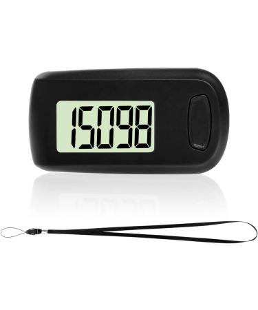 Flintronic 3D Pedometer - Accurate Step Counter for Walking Sports & Fitness | Lightweight Easy-to-Use | Ideal for Seniors & Kids | A-black with Clip Lanyard - Buy Online on GoSupps.com