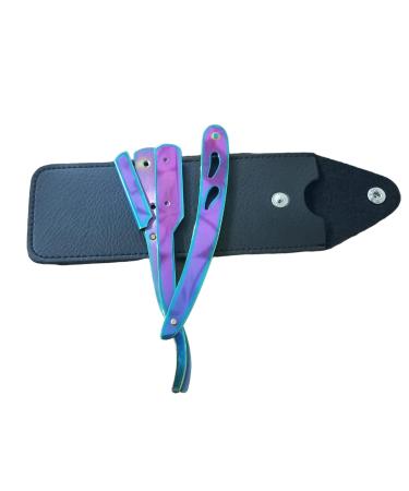 Professional Stainless Steel Shaving Razor Straight Edge Safety with Storage Pouch Multicolor