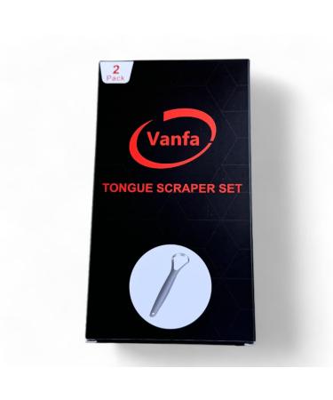 Tongue Scraper for Adults with Cases 2-Pack Stainless Steel Reduce Bad Breath Tongue Scrubber Easy to Use Tongue Cleaner for Oral Care & Hygiene Item: #79019 Tongue Scraper Set Item: #79019