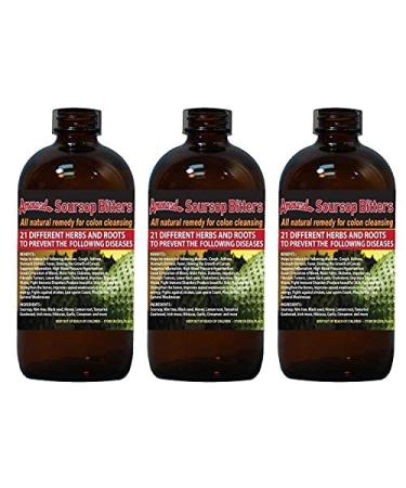 Soursop Bitters x 3 Bottles 16oz - Natural Remedy for Colon Cleansing