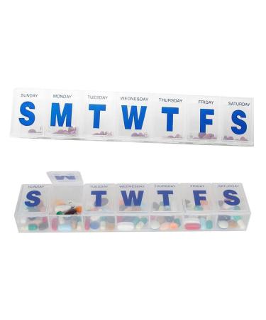 EZY DOSE 3XL Jumbo Weekly (7-Day) Pill Organizer Vitamin and Medicine Box Easy Open White Translucent - 2 Pack (3XL - 2 Pack)