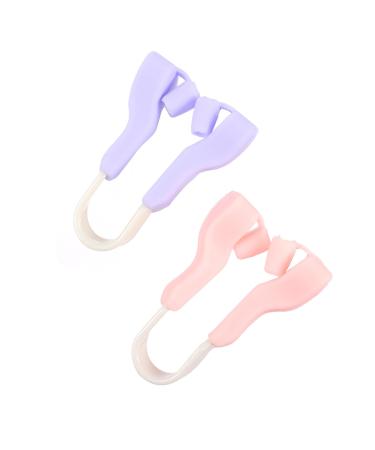 Vaguelly Pince Nez Amincissante et Rehausseur du Nez en Silicone 2 Pcs Taille Unique Rose Douxcouleur et Violet l gant pour Adultes Remodelage du Soin Visage Quotidien