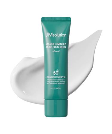 JMsolution Marine Luminous Pearl Sunscreen SPF50 Broad Spectrum UV Protection Moisturizing & Lightweight No White Cast 1.69 fl oz