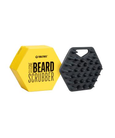 Tooletries - Beard Scrubber - Silicone Facial Hair Exfoliator & Brush - Deep Cleans, Unclogs Pores, Promotes Hair Growth, & Removes Beardruff - Soft-Touch Shower & Bathroom Accessory - Charcoal