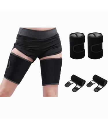 MOVKZACV 1Pair Slim Heat Thigh Trimmers for Weight Loss Increases Heat & Sweat Production Thigh Hamstring Compression Sleeves for Leg Body Wraps for Slimmer Toned Legs Muscles(Black)