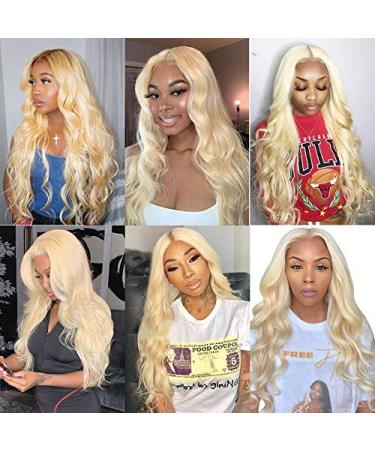 613 Blonde Body Wave Lace Front Wig 18 | Brazilian Human Hair | Pre Plucked with Baby Hair | Transparent T Part Lace - Buy Online on GoSupps.com