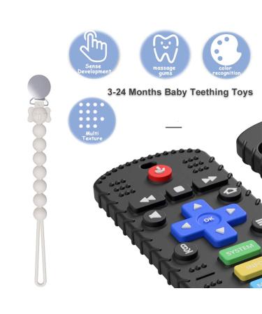 Silicone Baby Teething Toy - Remote Control Shape Chew Toy for Babies Over 6 Months (Black) - Buy Online on GoSupps.com