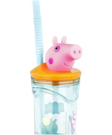 Peppa Pig Drinking Cup with Straw & 3D Figure - 360ml BPA-Free Kids' Cup for Boys & Girls - Buy Online on GoSupps.com