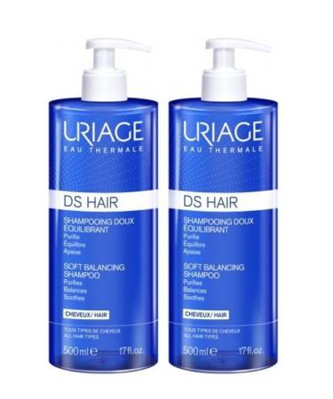 DS HAIR - Gentle Balancing Shampoo 500ml | Purifies, Balances and Soothes | Healthy and silky hair | With Thermal Water from the French Alps | 2x DS HAIR - Gentle Balancing Shampoo 500ml