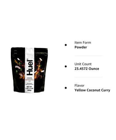 Huel Yellow Coconut Curry Hot and Savory Meal Replacement - 14 Scoops, 25g Protein, 8g Fiber, 27 Vitamins & Minerals - Buy Online on GoSupps.com