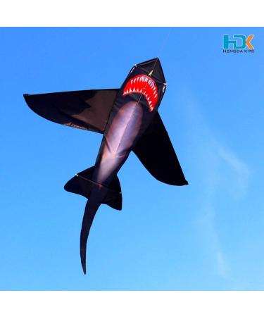 HENGDA Shark Kite - Easy to Assemble and Fly | for Kids and Adults | Beach, Park, Yard | 49x53in Black - Buy Online on GoSupps.com
