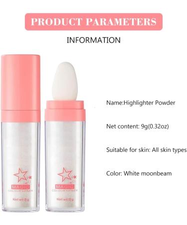 White Moonbeam Body Glitter Powder Stick for Women - Shimmer Highlighter for Face and Body - Buy Online on GoSupps.com
