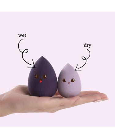 4Pcs Makeup Sponges Set with Egg Case - Flawless Blend for Foundation, Cream, Liquid, Powder - Purple - Buy Online on GoSupps.com