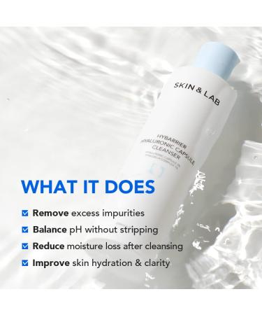 SKIN&LAB Hybarrier Hyaluronic Capsule Cleanser - Daily Gel Cleanser for All Skin Types | Infused with Hyaluronic Capsule & Hyaldeca Complex | 6.76 fl. oz | International Shipping Available - Buy Online on GoSupps.com
