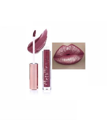 Matte Metallic Lip Gloss Long Lasting Waterproof Strong Pigmented Not Stick Cup Diamond Shimmer Liquid Lipstick Makeup for Women 0.15 Fl Oz (Pack of 1) F