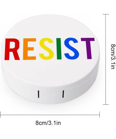 Resist LGBT Pride Round Case For Contact Lens Kit Storage Box with Mirror Printed - Buy Online on GoSupps.com