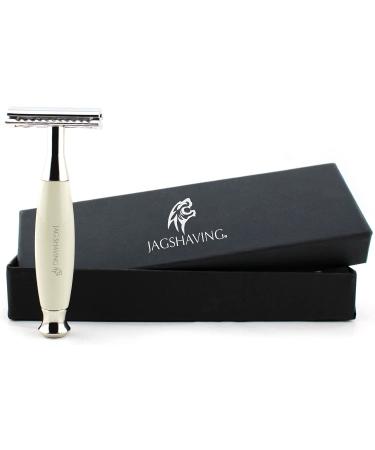 Jag Shaving Razor Hobel Set-Double Edge Razor Blades Razor Hobel-Leder case-for razor planes-for men and women-travel car-white color