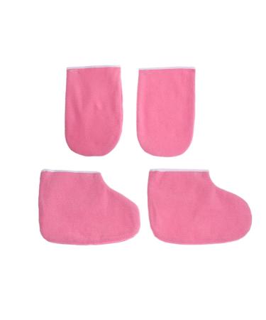 Healeved 2paires Coton Et Prot ge-pieds Pour Soins De Beaut De Conservation Chaleur Pour Paraffine Pour Ongles Avec Fermeture Pression