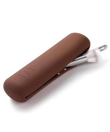 FERYES Travel Makeup Brush Holder L Dark Brown
