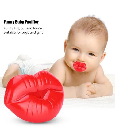 Funny Lips Baby Pacifier | Food-Safe Silicone for Boys & Girls | Soothing & Atmospheric | 5 Colors | Perfect for Parents & Babies - Red - Buy Online on GoSupps.com
